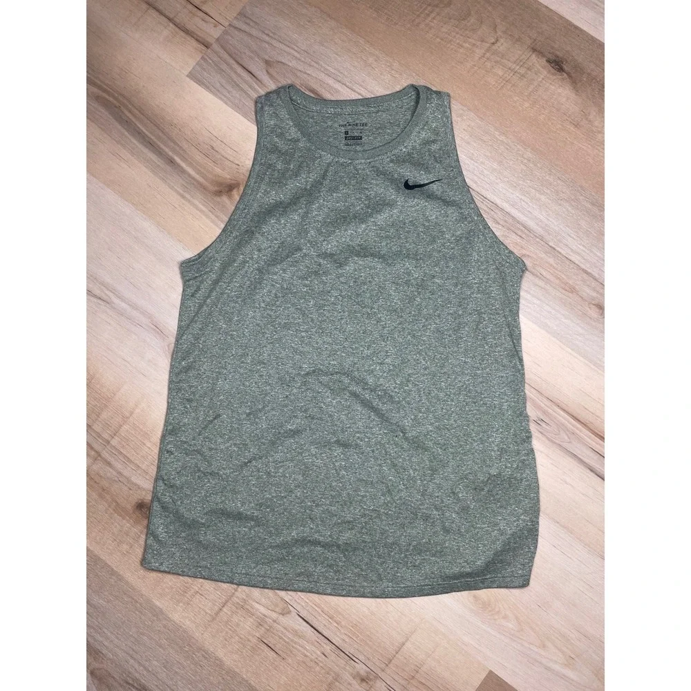 Nike Dri-FIT Tank Top Womens Small Green Heathered Sleeveless Athletic Training
